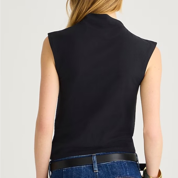J. Crew Fitted mockneck tank top in stretch cotton blend BY373 White M - Picture 2 of 6